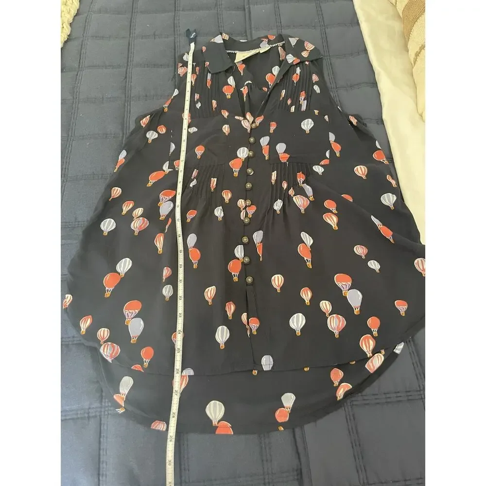 MAEVE BY ANTHROPOLOGIE SLEEVELESS NOVELTY PRINT HOT AIR BALLOON BLOUSE SZ XS - Picture 12 of 14